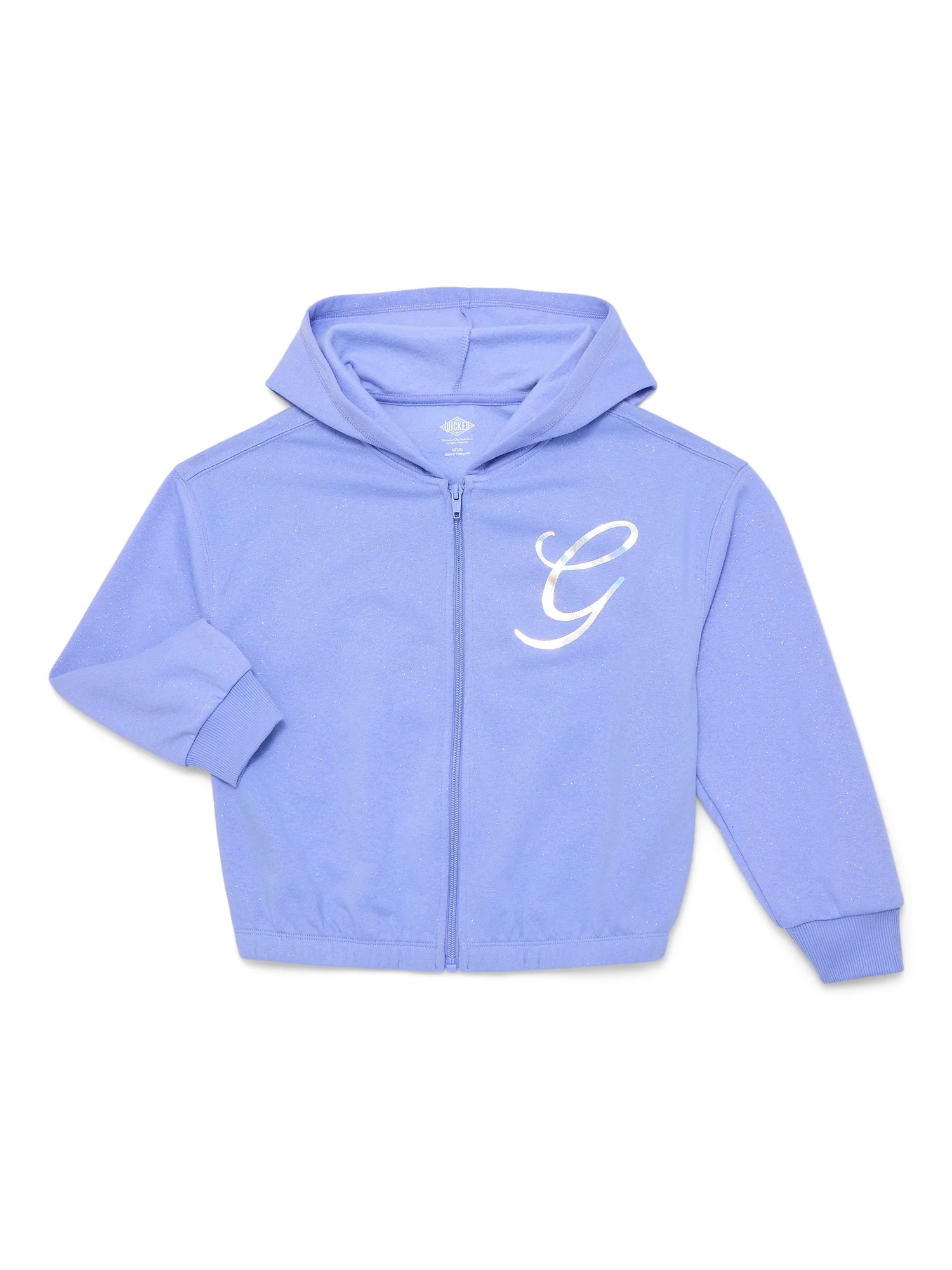 Wicked: For Good Little and Big Girls' Glinda Foil Graphic Fleece Hoodie Sweatshirt, Sizes 4-16 | Walmart (US)