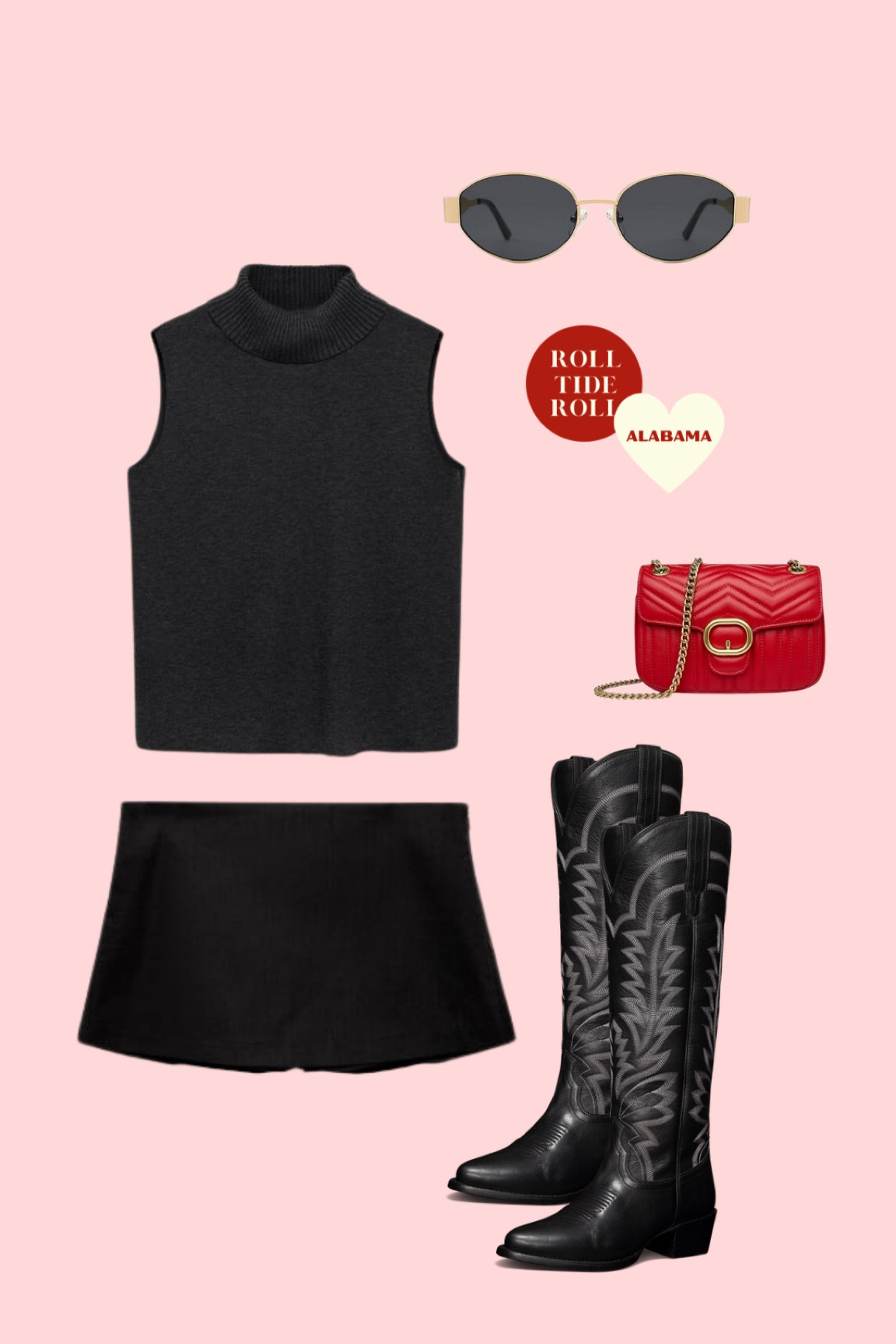 Alabama red black white crimson college football Gameday outfit idea 

#LTKStyleTip #LTKSeasonal