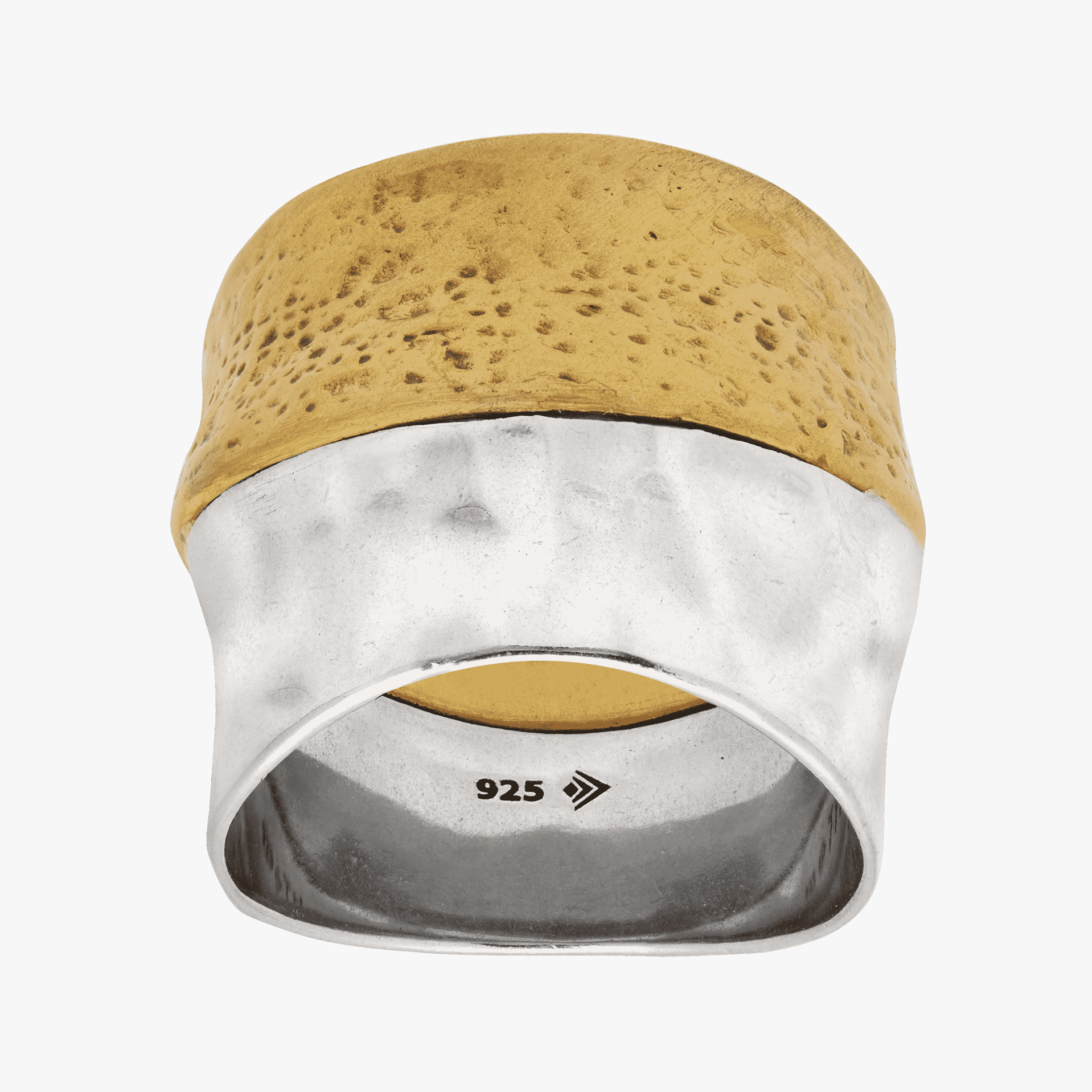 Sterling Silver with Brass Textured Ring - Silpada - .925 Sterling Silver Two-Tone Rain or Shine ... | Silpada