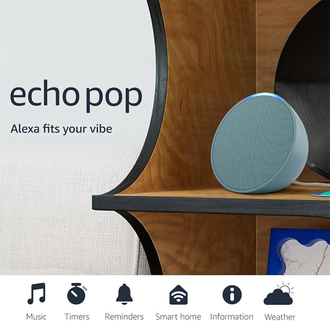 Amazon Echo Pop (newest model), Our smallest Alexa speaker, Fits in any room, Midnight Teal | Amazon (US)