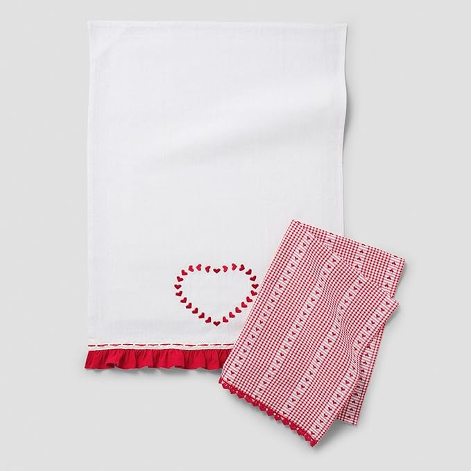 Sur La Table Valentine's Day Embroidered Towels, Set of 2 | Amazon (US)