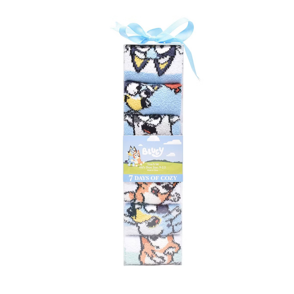 Kids' Bluey 7 Days of Cozy Christmas Crew Socks | Target