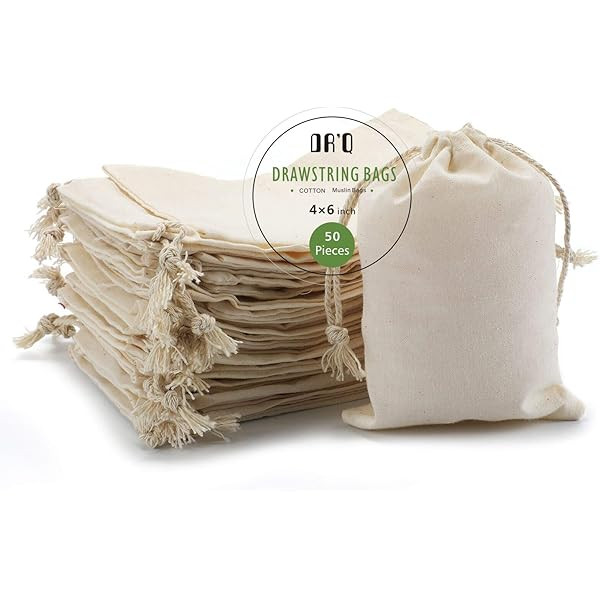 Cotton Drawstring Bags, EcoFriendly Muslin Bags (5 by 7 inch) Gift Bags, Party Favor Bags, Unbleache | Amazon (US)