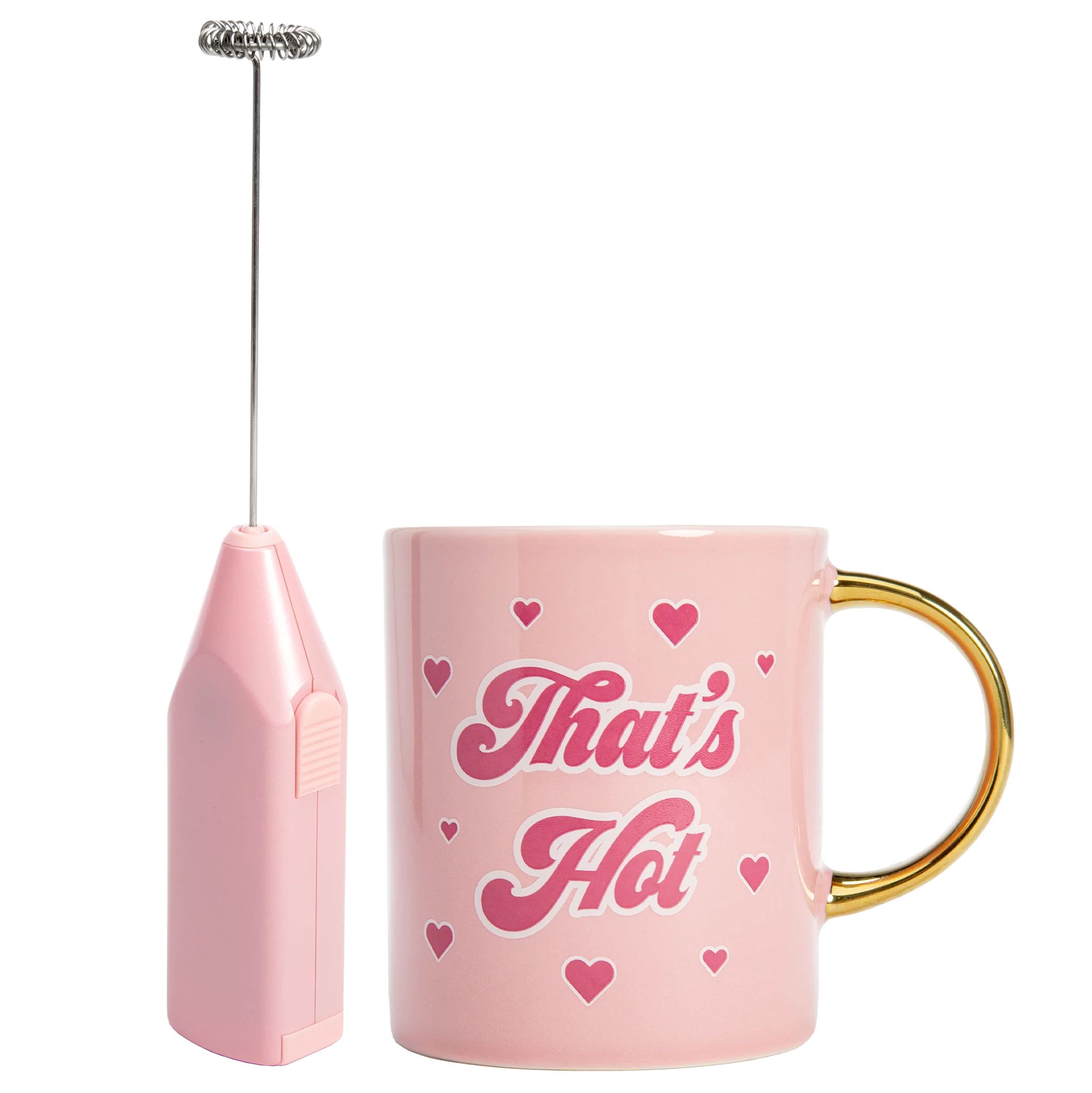 Paris Hilton "That's Hot" 16oz Ceramic Coffee Mug and Electric Milk Frother Set - Battery Powered... | Walmart (US)