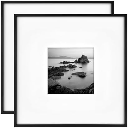 MCS Master & Co. Foundry Metal 18x18 Matted Picture Frame with 8x8 Photo Display, Black Vertical ... | Amazon (US)