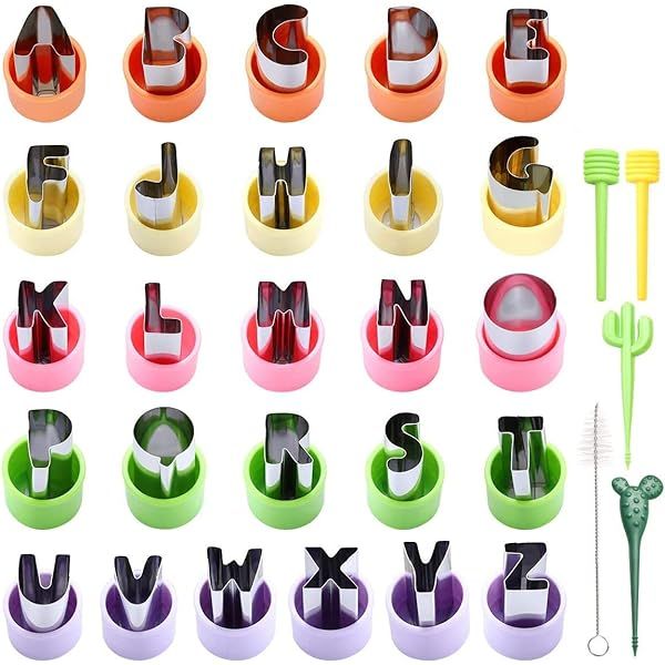 30pcs Vegetable Cutter Shapes Set, Mini Pie, Fruit and Cookie Stamps Mold, Cookie Cutter Decorati... | Amazon (US)
