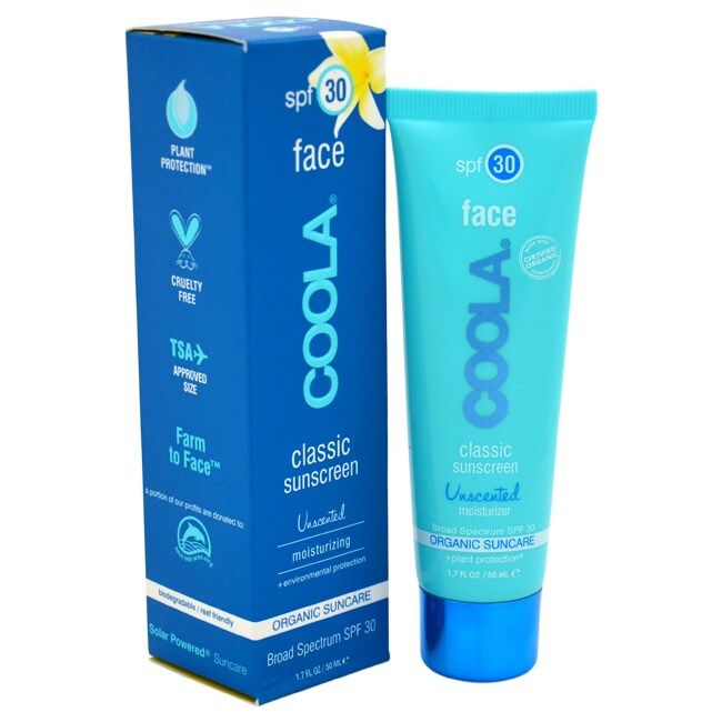 Coola 1.7-ounce Classic Face Sunscreen Moisturizer SPF 30 Unscented - Blue (Oil-Free Skin Care - Blu | Bed Bath & Beyond