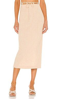 L'Academie Cindey Skirt in Sand Yellow from Revolve.com | Revolve Clothing (Global)
