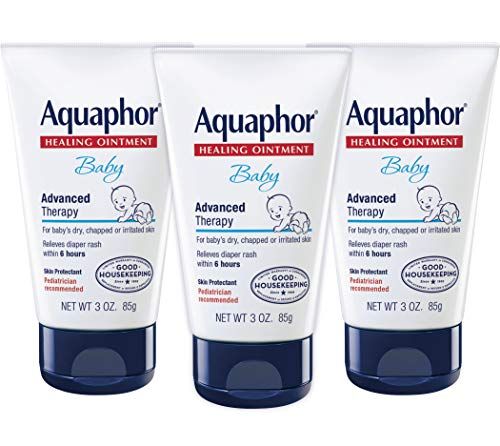 Aquaphor Baby Healing Ointment - Advanced Therapy for Chapped Cheeks and Diaper Rash - 3 Oz (Pack of | Amazon (US)
