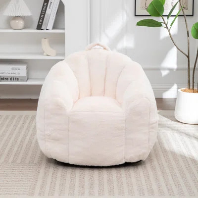 Bean Bag Chair for Kids, Small Bean Bag Sofa Chairs with filler, Beige Comfy Beanbag Chair with Handle for Living Room, Bedroom | Wayfair North America