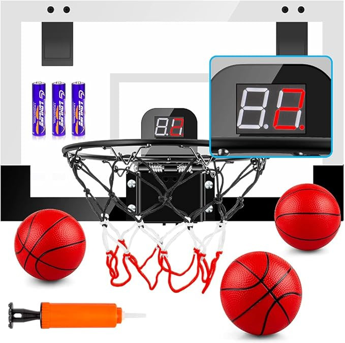TREYWELL Indoor Basketball Hoop for Kids and Adults Door Room Basketball Hoop Mini Hoop with Elec... | Amazon (US)