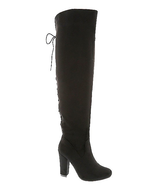 TOP MODA Women's Casual boots Black - Black Knee-High Zola Boot - Women | Zulily