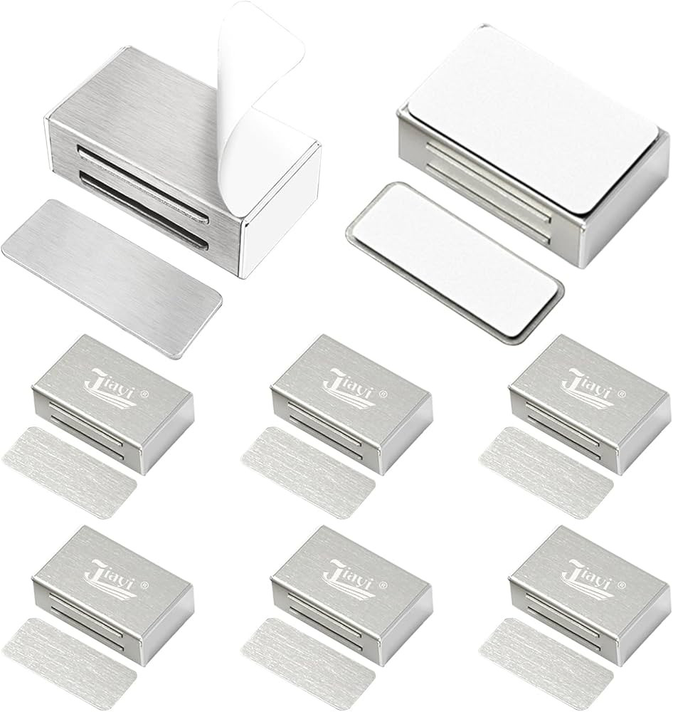 Jiayi Cabinet Door Magnets Adhesive 8 Pack Magnetic Door Catch, Cabinet Magnetic Latch Kitchen Ma... | Amazon (US)