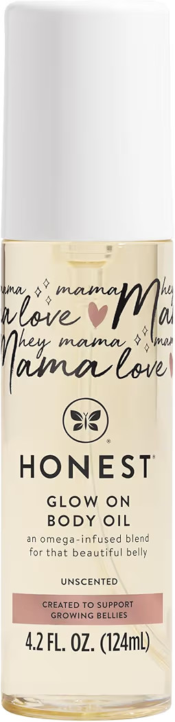 The Honest Company Honest Mama Hydrating and Soothing Glow On Body + Belly Oil | Plant Based, Hypoallergenic, Fragrance Free | 4.2 fl oz | Amazon (US)