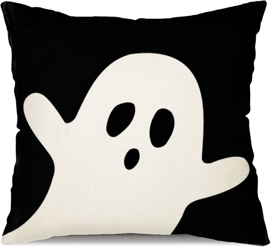 Halloween Pillow Cover 18x18 Ghost Halloween Lumbar Pillow Covers Decorations Outdoor Halloween P... | Amazon (US)