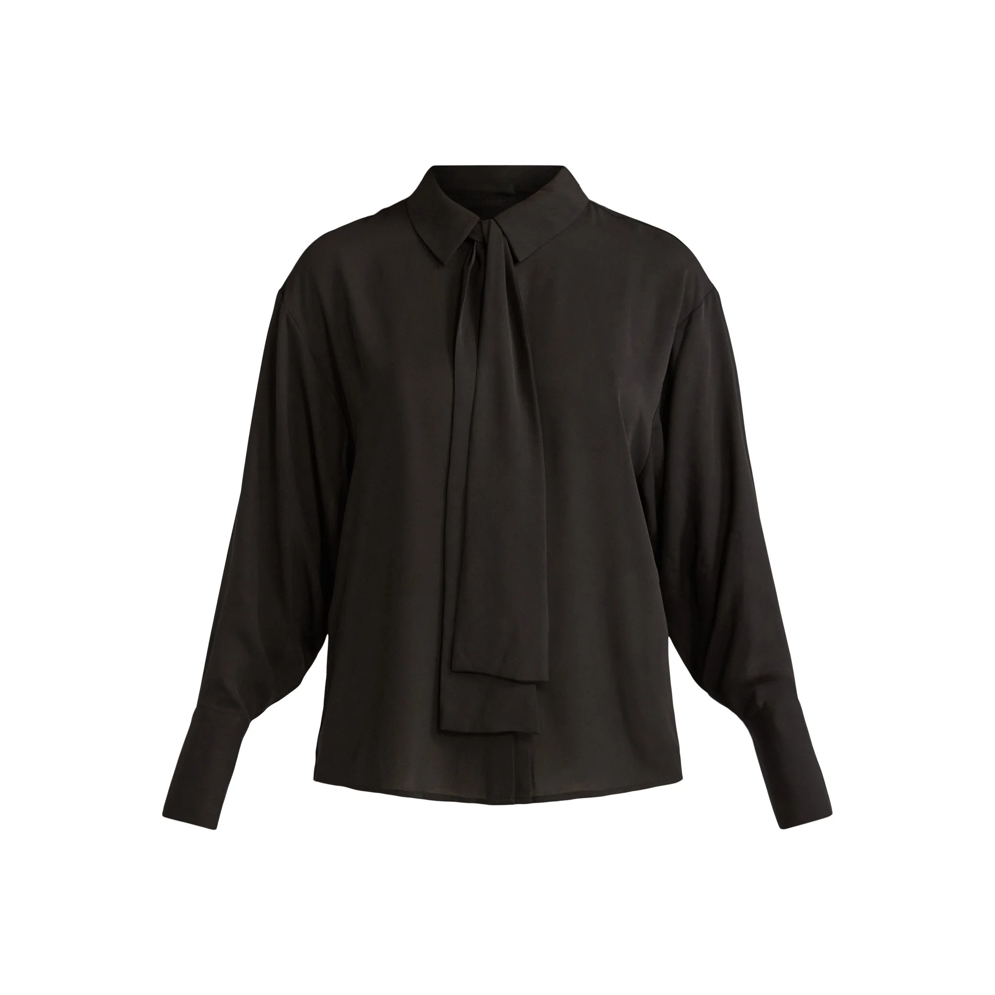 Scoop Women's Tie Neck Shirt with Long Sleeves, Sizes XS-XXL | Walmart (US)