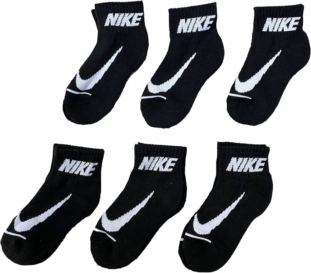 Nike Little Boy Cushioned Quarter Socks 6 Pack | Amazon (US)