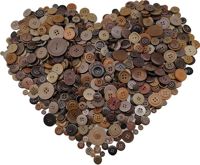 1600Pcs Brown Craft Buttons in Bulk Tan Button for Crafts Assorted Size for DIY Crafting Sewing D... | Amazon (US)