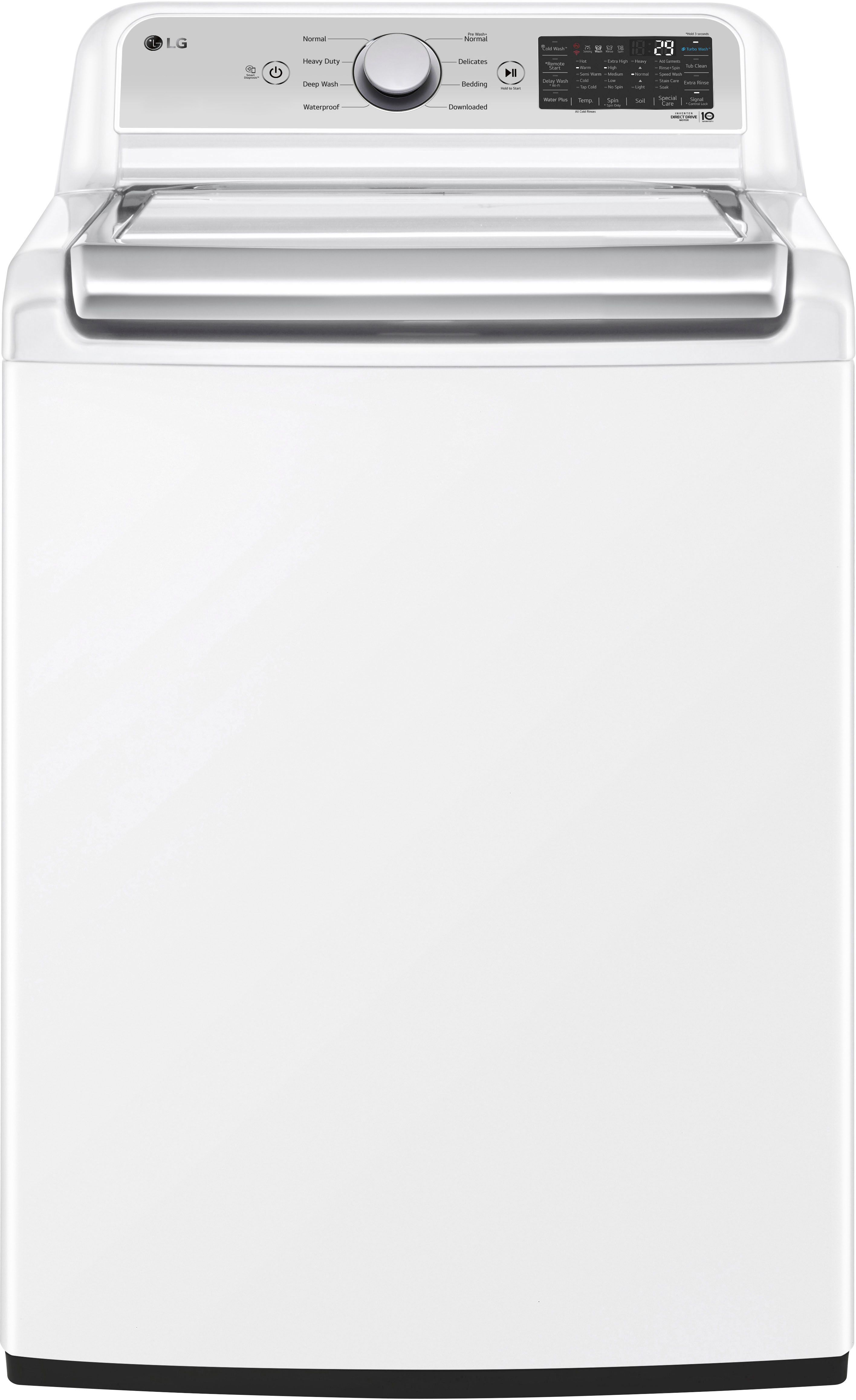LG 5.5 Cu. Ft. High Efficiency Smart Top Load Washer with TurboWash3D White WT7400CW - Best Buy | Best Buy U.S.