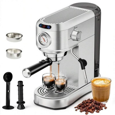 CPPSLEE 20 Bar Espresso Machine, Compact Stainless Steel Maker with Milk Frother & 34oz Removable Tank for Home Latte & Cappuccino. | Target