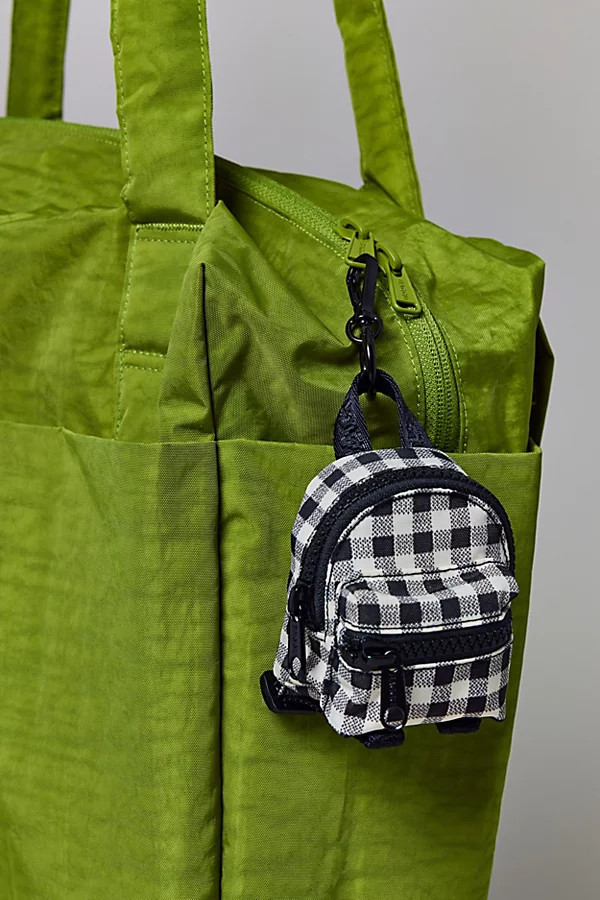 BAGGU Backpack Bag Charm in Black/White Gingham at Urban Outfitters | Urban Outfitters (US and RoW)