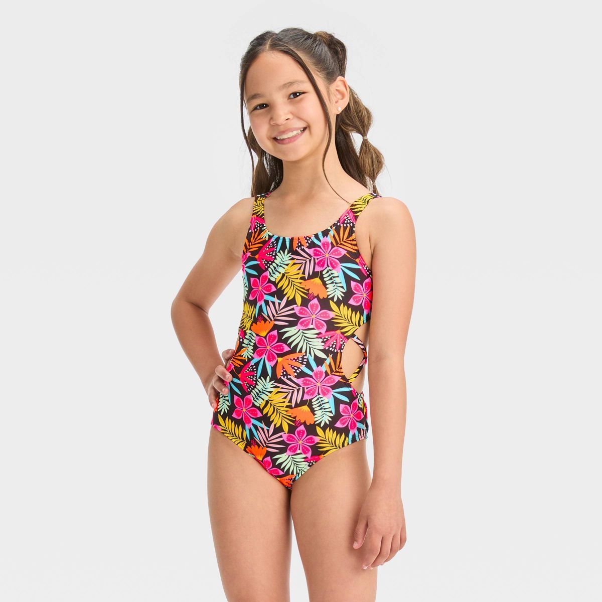 Girls' Cowabunga Floral One Piece Swimsuit - Cat & Jack™ | Target