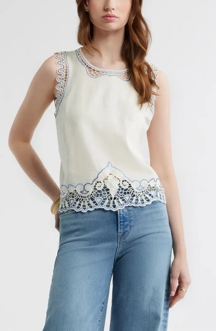 Cutwork Shell Sleeveless Top | Nordstrom