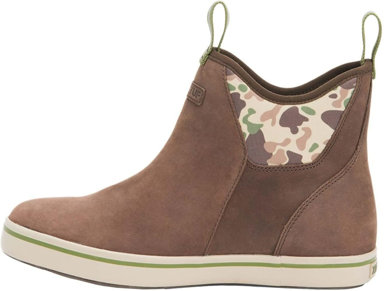 Amazon.com | Xtratuf Men's 6 Inch Leather Ankle Deck Boot Brunette Brown/Duck Camo 7 | Chukka | Amazon (US)