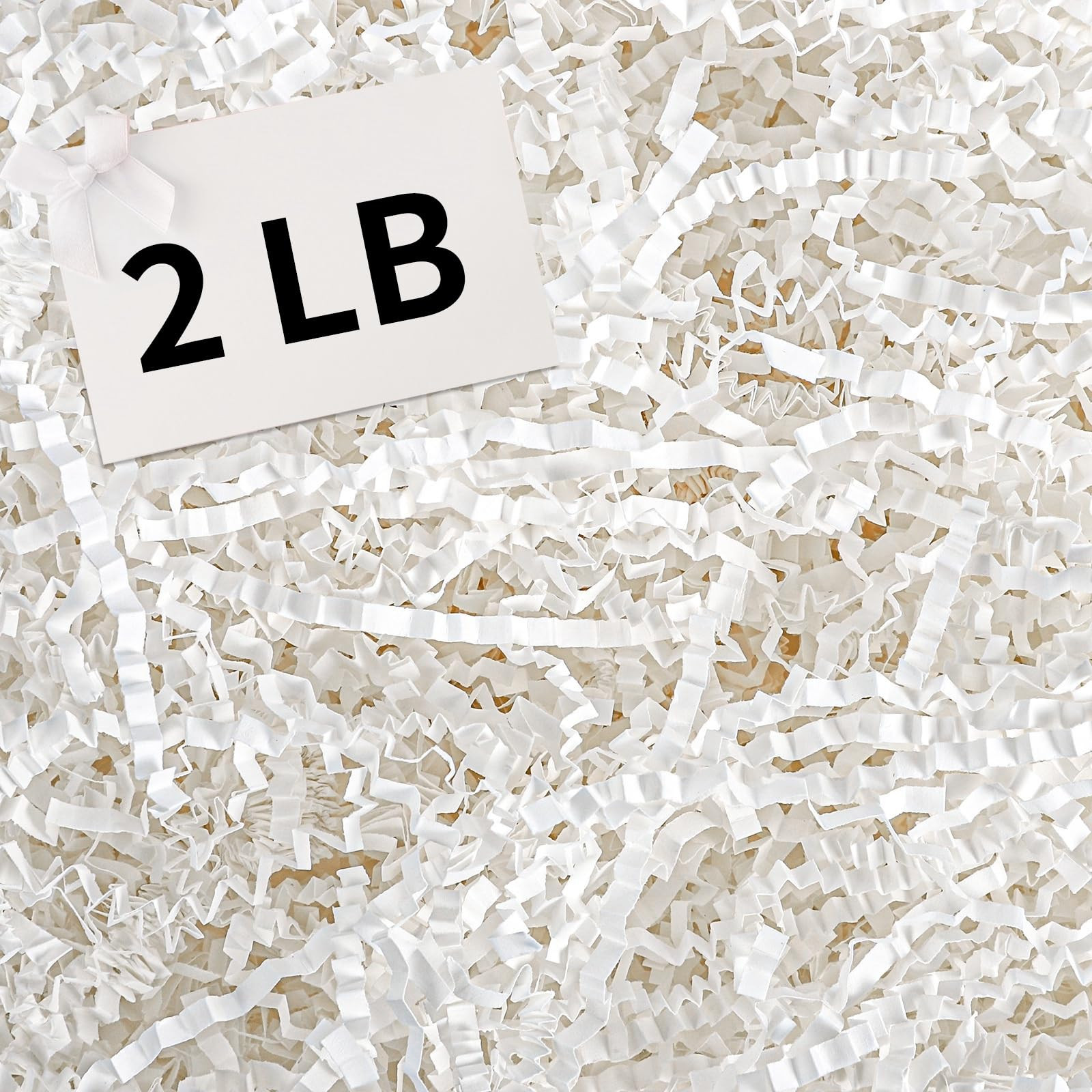 2 LB Crinkle Cut Paper Shred Filler, White Crinkle Paper Easter Basket Filler Shredded for Gift B... | Amazon (US)