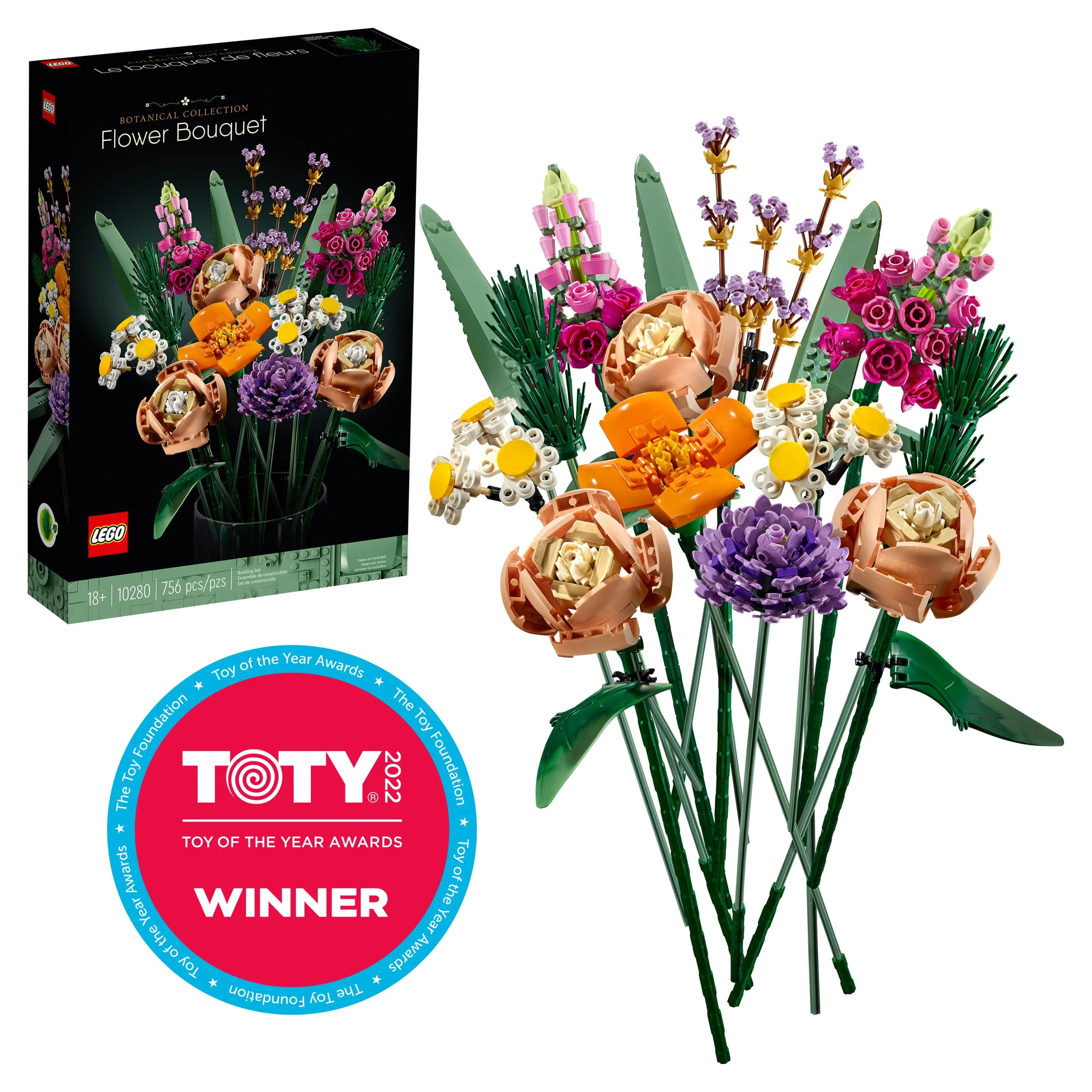 LEGO Icons Flower Bouquet 10280 Building Decoration Set - Artificial Flowers with Roses, Decorati... | Walmart (US)