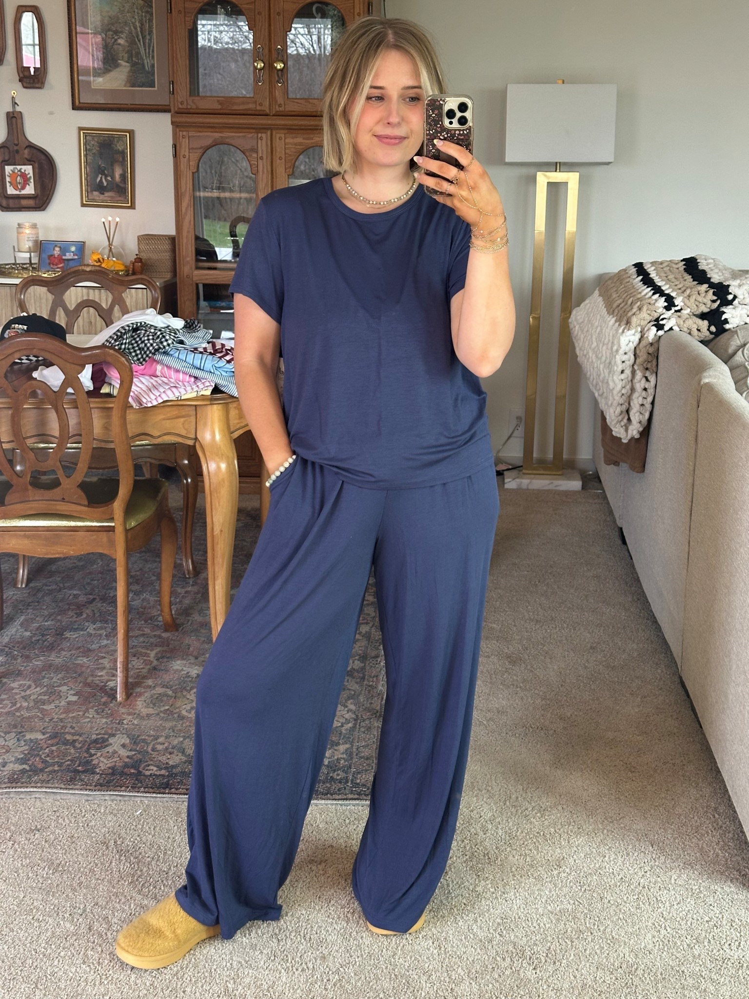 Walmart pajamas!! These feel like bamboo and are soo incredibly soft. Sized up in the top and got my true size in bottoms 

#LTKmorningroutine #LTKmomlife #LTKdayinmylife