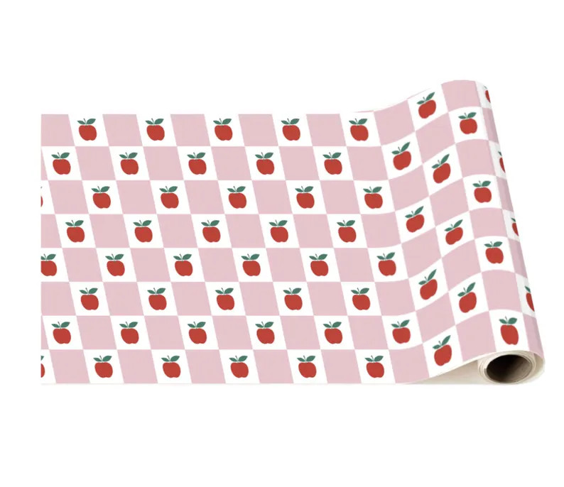 Apple Paper Table Runner \u2013 Pink Checkered Fruit Theme Table Cover 19.5" x 12.5ft Large Dispo... | Etsy (Global)