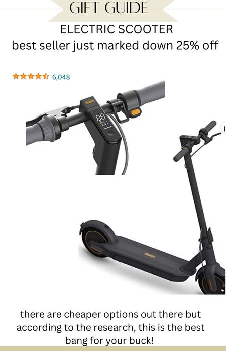 This electric scooter is an awesome gift for someone in college or who likes to get around affordably. There are a ton of options out there but this one seems to be the best in terms of durability and distance. Currently 25% off #ltksale #ltksalealert

#LTKGiftGuide #LTKfamily #LTKkids