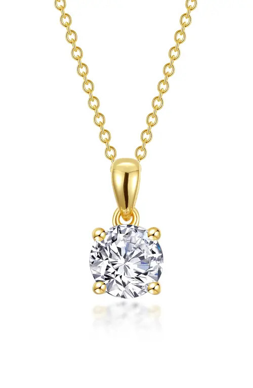 Lafonn Simulated Diamond Solitaire Pendant Necklace in White at Nordstrom, Size 20 | Nordstrom