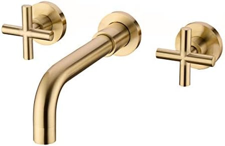 TRUSTMI Bathroom Faucet, 2-Handle Wall Mounted Bathroom Sink Faucet and Rough in Valve Included, ... | Amazon (US)
