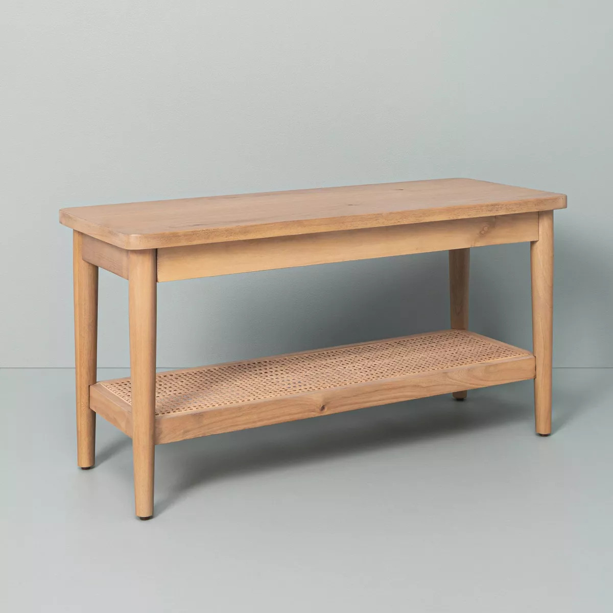 Wood & Cane Bench Natural - Hearth & Hand™ with Magnolia | Target