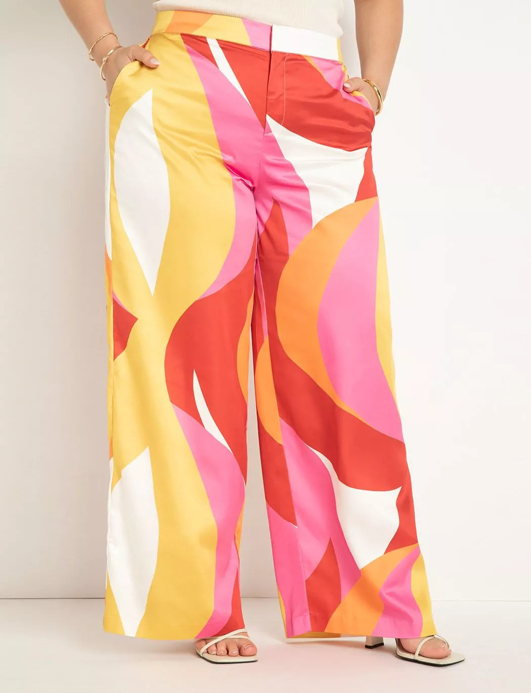 Printed Wide Leg Pant | Eloquii