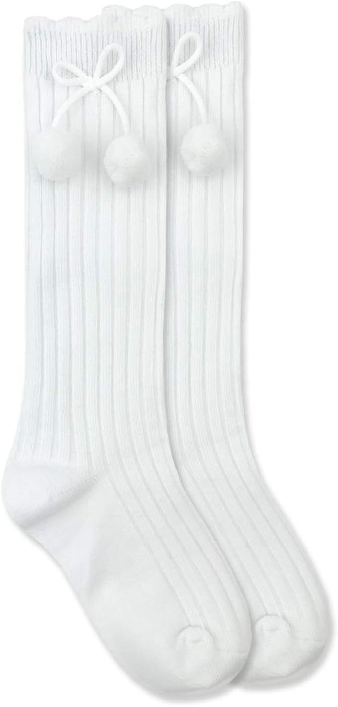 Jefferies Socks girls Rib Pom Pom Knee High Socks 1 Pair Pack | Amazon (US)