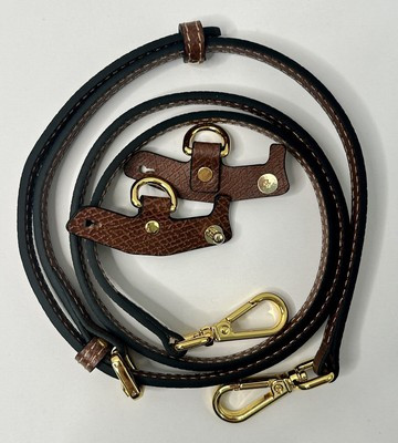 Crossbody leather strap set to transform bags or pouches, brown/gold hardware | eBay CA