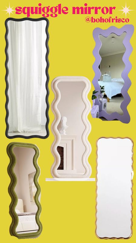 Squiggle mirrors for every budget! Floor length mirror. Home decor finds. Trendy Summer 2024. fun shapes finds

#LTKHome