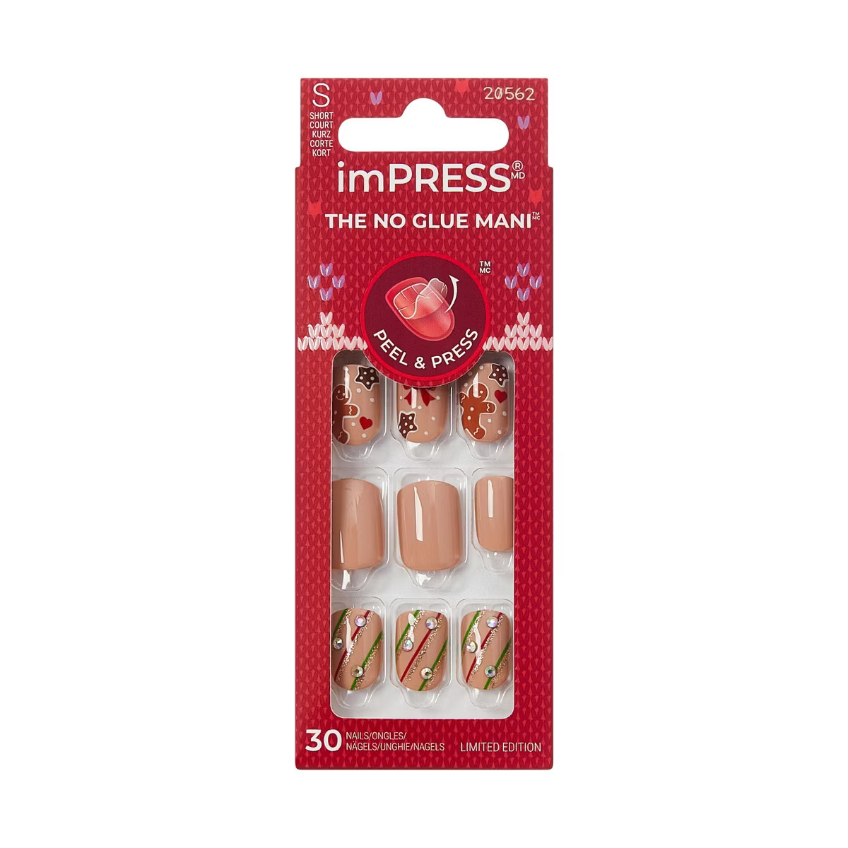 imPRESS Press-On Manicure No Glue Fake Nails - Mistletoe Kiss - 33ct | Target