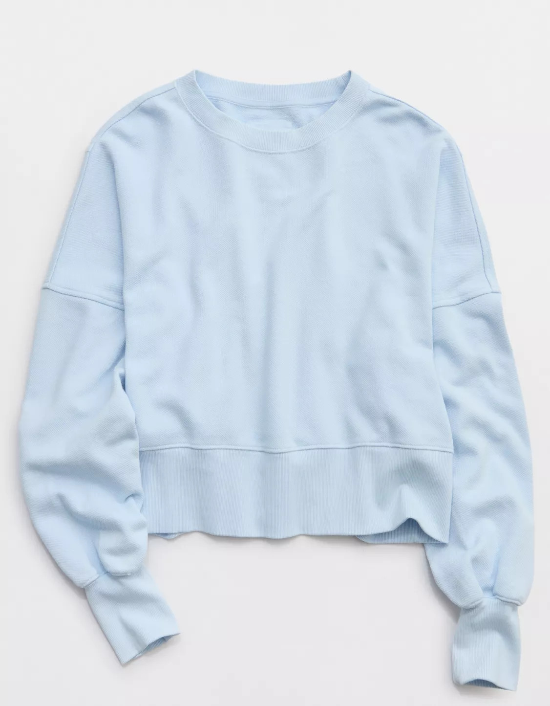 Aerie Classic Crew Textured Sweatshirt | American Eagle Outfitters (US & CA)