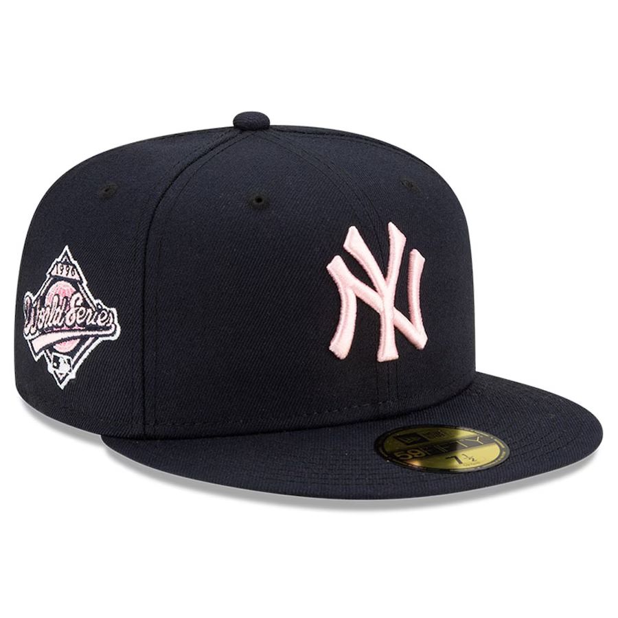 New York Yankees New Era Pink Under Visor 59FIFTY Fitted Hat- Navy | Lids