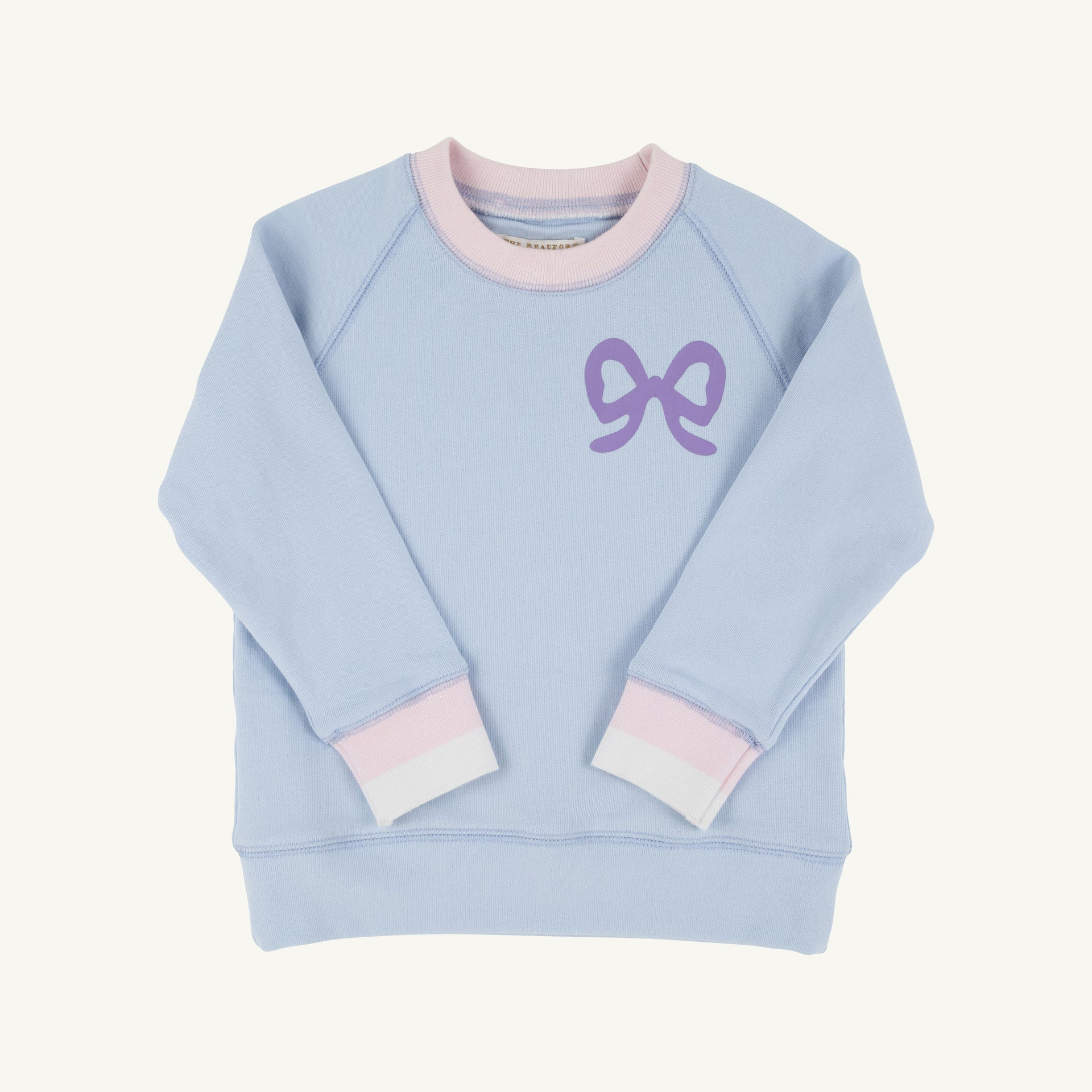Cassidy Comfy Crewneck - Beale Street Blue with Palm Beach Pink and Pa | The Beaufort Bonnet Company