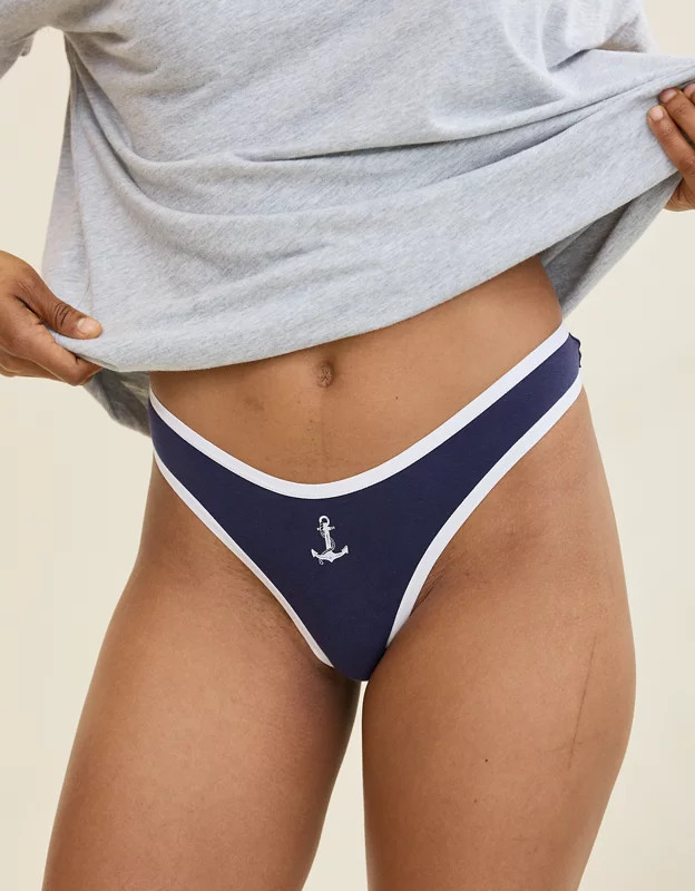 Superchill High Cut Cotton Thong Underwear | Aerie