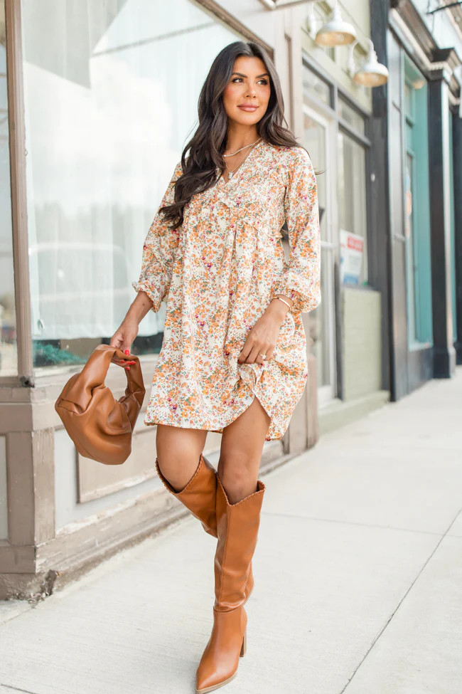 Give Me A Sign Multi Smocked Detail Printed Mini Dress | Pink Lily