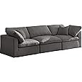 Meridian Furniture Plush Collection Contemporary Down Filled Comfort Overstuffed Velvet Upholster... | Amazon (US)
