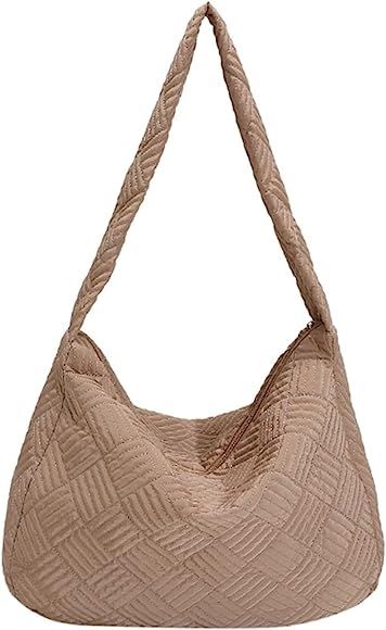 Ovida Women Large Puffy Tote Bag Quilted Down Cotton Padding Shoulder Bag Winter Warm Lightweight... | Amazon (US)