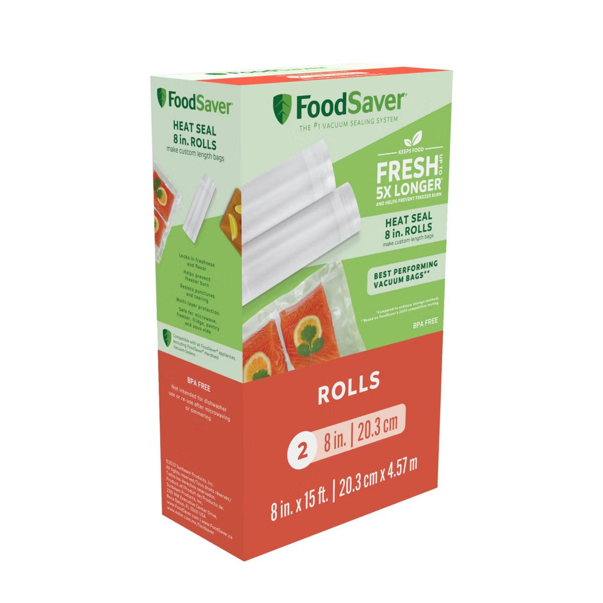 FoodSaver 8" x 15' Vacuum Seal Roll 2pk | Target