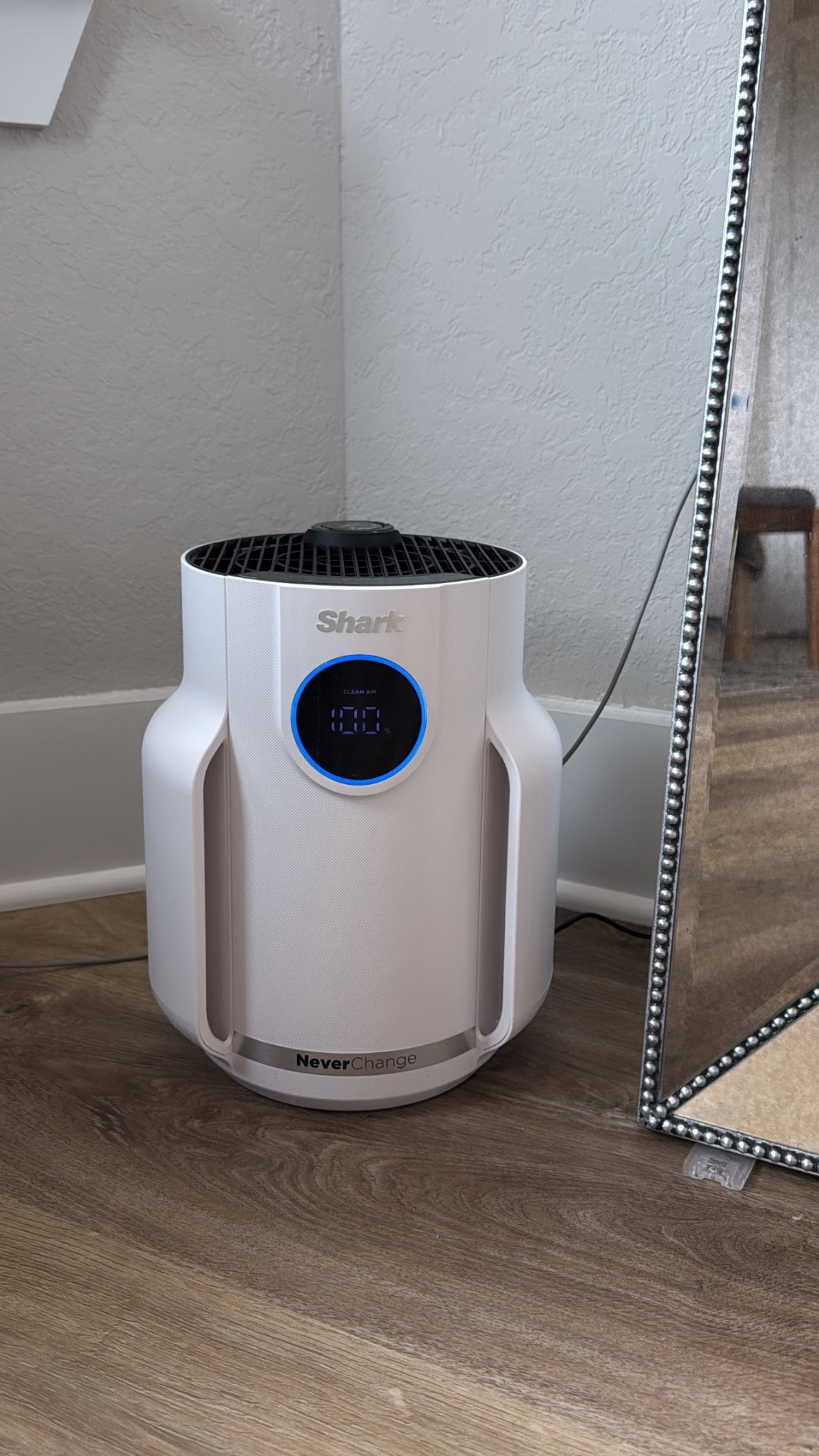 Love this thing! Air purifier that captures pollutants, pet dander, dust, odor, smoke, toxins in the air. I have the smaller one in our bedroom. ￼I also have the bigger one in the living room that covers more surface area. ￼